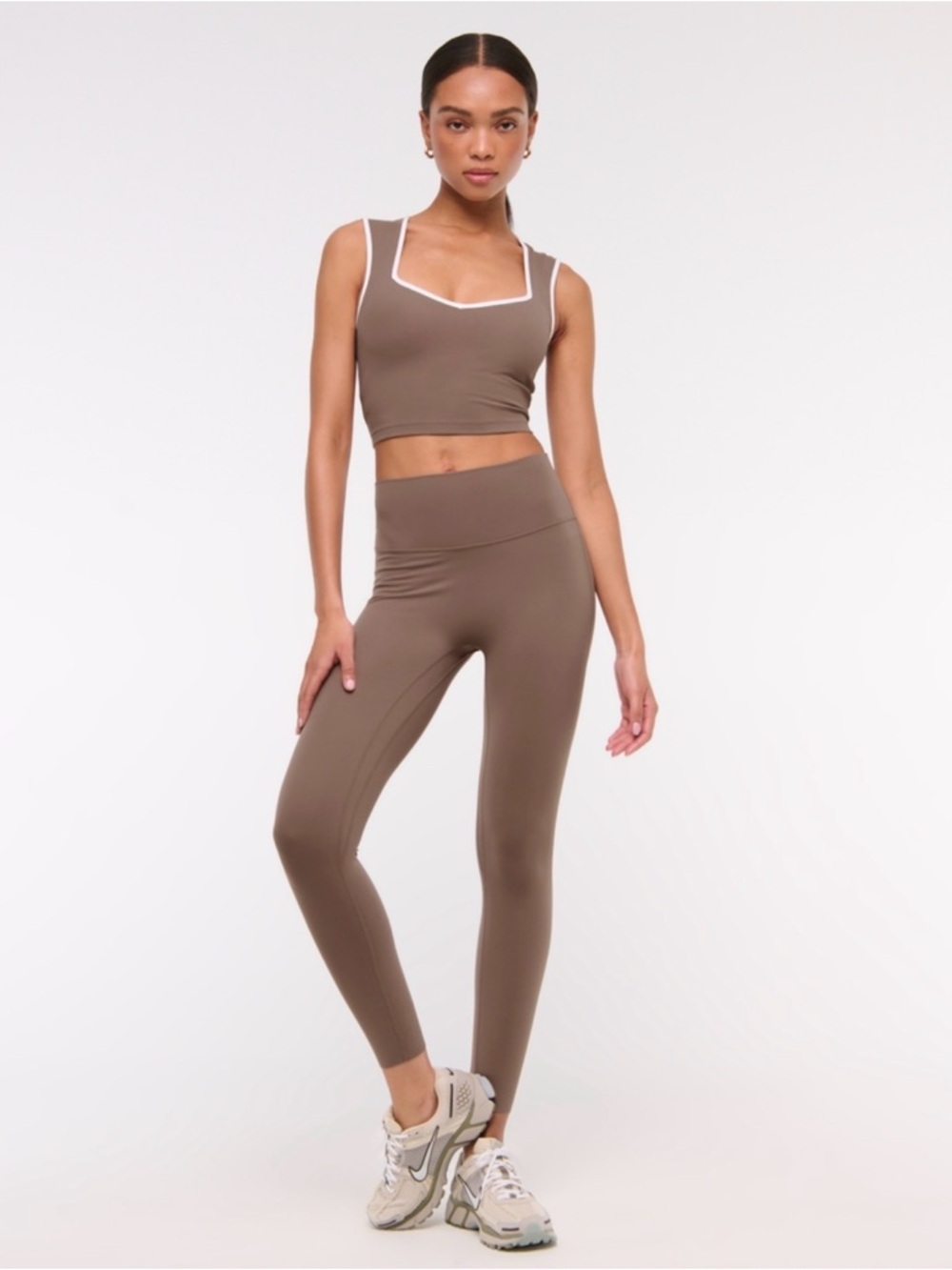 Abercrombie YBP StudioFlex Sculpting Brown 7/8 Active Leggings - Med